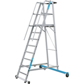 ZARGES Escabeau grande hauteur ZAP Safemaster Plus S roulant et pliable avec traverse