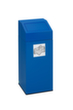 Collecteur de recyclage étiquette autocollante incl., 45 l, RAL5010 bleu gentiane, couvercle bleu