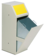 VAR Collecteur de matières recyclables avec rabat frontal, 69 l, RAL7032 gris silex, couvercle jaune