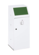 VAR Collecteur de déchets recyclables avec porte d'entrée, 69 l, RAL9016 blanc signalisation, couvercle vert