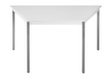Table polyvalente trapézoïdale en tube carré, largeur x profondeur 1200 x 510 mm, panneau gris clair