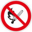 Signe d'interdiction SafetyMarking® Pas de flamme nue, étiquette, à longue postluminescence