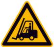 Panneau d'avertissement véhicules de manutention, étiquette