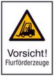 Panneau d'avertissement véhicules de manutention, panneau d'information