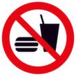 Panneau d'interdiction Interdiction de boire et manger, étiquette, Standard