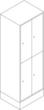 C+P Armoire vestiaire Evolo gris clair avec 1x2 compartiments + portes déco, largeur de compartiment 400 mm  S