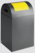 VAR Collecteur de recyclage WSG 40 R avec trappe d'insertion, 43 l, argent antique, couvercle RAL1023 jaune signalisation