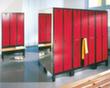 C+P Armoire vestiaire avec banc à deux niveaux Evolo avec 1x2 compartiments + portes déco, largeur de compartiment 300 mm