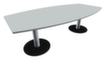 Gera Table de conférence Basis, largeur x profondeur 2400 x 800 mm, panneau gris clair
