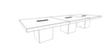 Quadrifoglio Table de conférence T45 avec piètement cubique, largeur x profondeur 4200 x 1400 mm, panneau orme  S