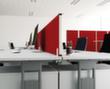 Gera Cloison de table Pro, hauteur x largeur 400 x 1400 mm, paroi rouge  S