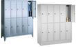 C+P Armoire vestiaire à deux niveaux Classic avec 5x2 compartiments portes lisses, largeur de compartiment 300 mm  S