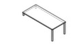 Table de rallonge pour buffet bas, largeur x profondeur 1800 x 800 mm, plaque noyer  S