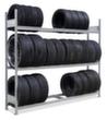 SCHULTE Rayonnage à pneus charge max. par tablette 400 kg, hauteur x largeur x profondeur 3500 x 2250 x 400 mm, 5 niveaux