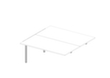 Quadrifoglio Table de rallonge Practika pour bureau Bench avec piètement 4 pieds, largeur x profondeur 1600 x 1600 mm, plaque blanc