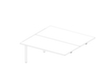 Quadrifoglio Table de rallonge à hauteur réglable Practika pour bureau Bench avec piètement 4 pieds, largeur x profondeur 1600 x 1600 mm, plaque blanc