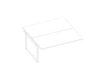 Quadrifoglio Table de rallonge Practika pour bureau Bench avec piètement à patins, largeur x profondeur 1600 x 1600 mm, plaque blanc