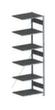 META Panneau d'extension pour le rayonnage sans CLIP vis, hauteur x largeur x profondeur 2500 x 756 x 636 mm, 6 tablettes
