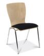 Chaise coque en bois avec piètement 4 pieds chromé  S