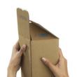 Caisse carton pliante longue QUATTROPACK avec fermeture autocollante, 1 onde, 700 x 105 x 105 mm  S