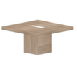 Quadrifoglio Table de conférence T45 avec piètement cubique, largeur x profondeur 1400 x 1400 mm, panneau orme