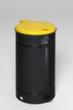 Collecteur de recyclage Euro-Pedal pour sacs de 70 litres, 70 l, RAL7021 gris noir, couvercle jaune