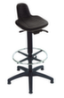 Lotz Siège assis-debout avec assise PU inclinable, hauteur d’assise 580 - 840 mm, piètement noir