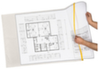 EICHNER Pochette de protection de plans pour plans de construction, transparent/jaune, DIN A0  S