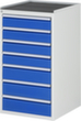 RAU Armoire à tiroirs Serie 7000, 7 tiroir(s), RAL7035 gris clair/RAL5010 bleu gentiane