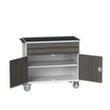 bott Chariot à outils verso, 2 tiroirs, 1 armoire, RAL7035 gris clair/RAL7016 gris anthracite