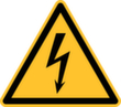 Panneau d'avertissement tension électrique, panneau d'information