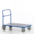 Rollcart Chariot à barre de poussée avec zone de chargement antidérapante, force 1200 kg, plateau longueur x largeur 1000 x 700 mm  S