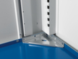 bott Armoire à tiroirs cubio surface de base 650x650 mm, 4 tiroir(s), RAL7035 gris clair/RAL3004 rouge pourpre  S