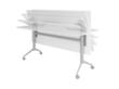 Table pliante roulante, hauteur x largeur x profondeur 750 x 1600 x 800 mm, panneau blanc  S