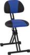 meychair Siège assis-debout rabattable Futura Light AF-SR avec dossier, hauteur d’assise 550 - 770 mm, assise noir/bleu