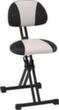 meychair Siège assis-debout rabattable Futura Light AF-SR avec dossier, hauteur d’assise 550 - 770 mm, assise noir/blanc