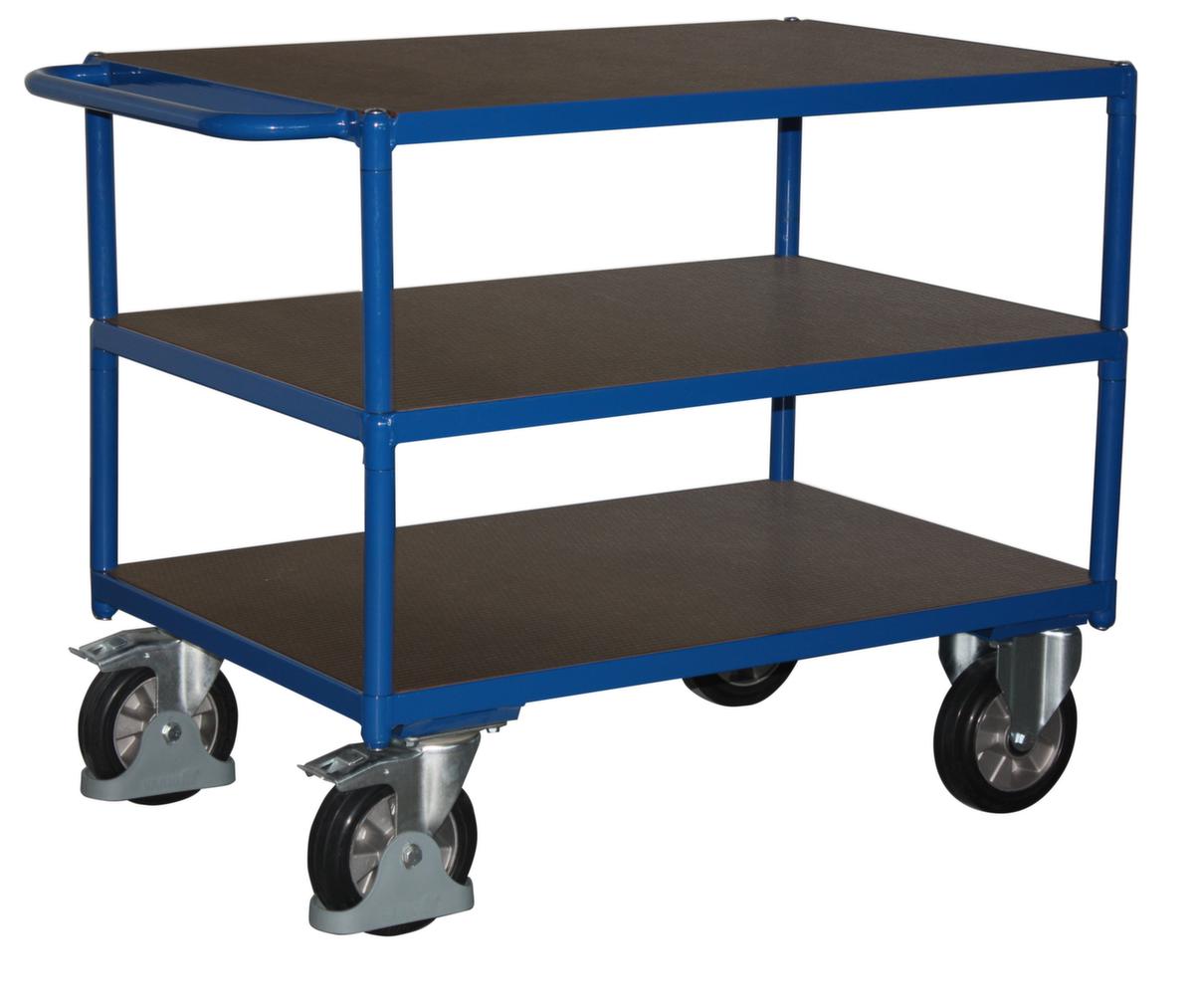 VARIOfit Chariot de table avec étagères antidérapantes 1595x800 mm, force 1000 kg, 3 plateaux  ZOOM