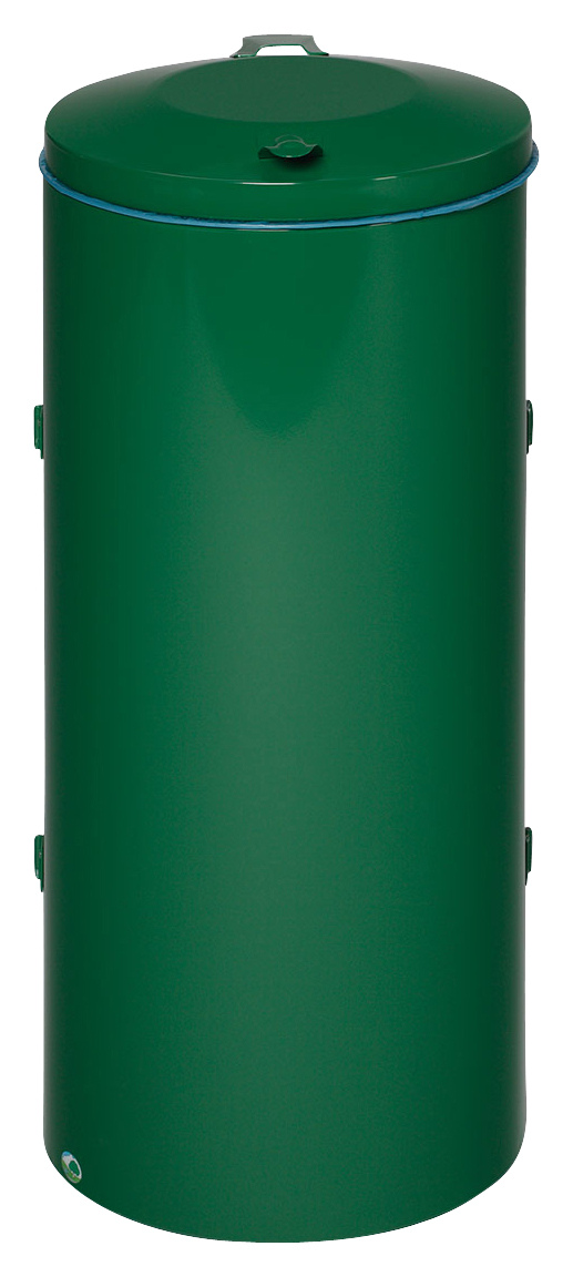 VAR Collecteur de déchets ignifugé Kompakt, 120 l, RAL6001 vert émeraude  ZOOM