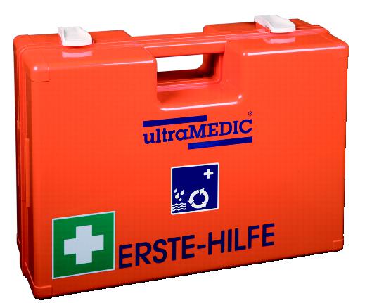 ultraMEDIC Mallette de premiers secours avec remplissage spécifique au secteur, calage selon DIN 13157