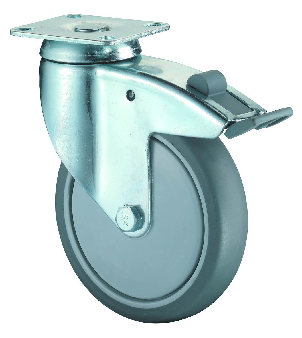 BS-ROLLEN Roulette pour machines thermoplastique avec pare-fils, force 60 kg, TPE bandage  ZOOM
