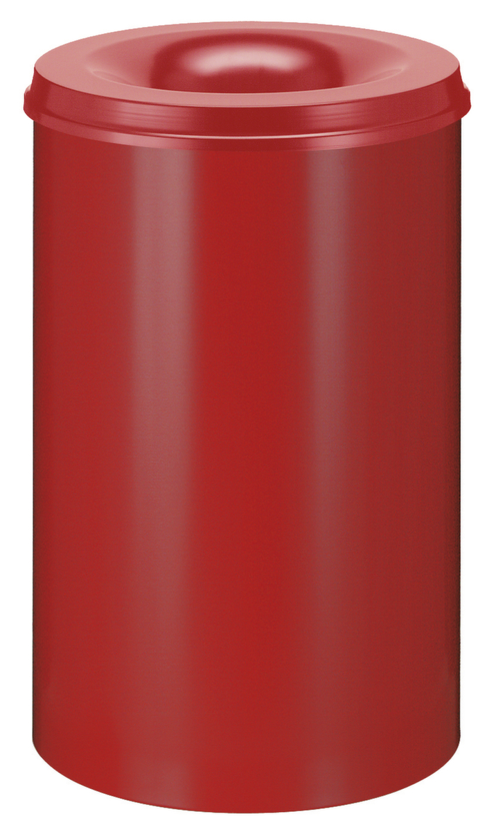 Corbeille à papier autoextinguible en acier, 110 l, rouge, partie supérieure rouge  ZOOM