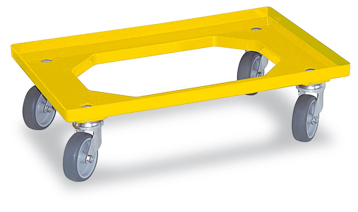 Chariot à caisse avec cadre à angle ouvert, force 250 kg, jaune  ZOOM