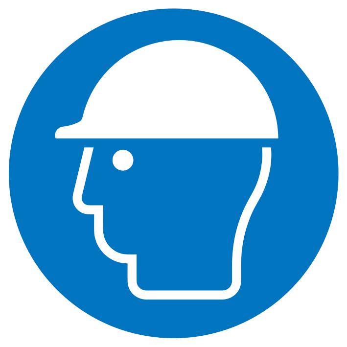 Panneau d'obligation Utiliser une protection de la tête, étiquette  ZOOM