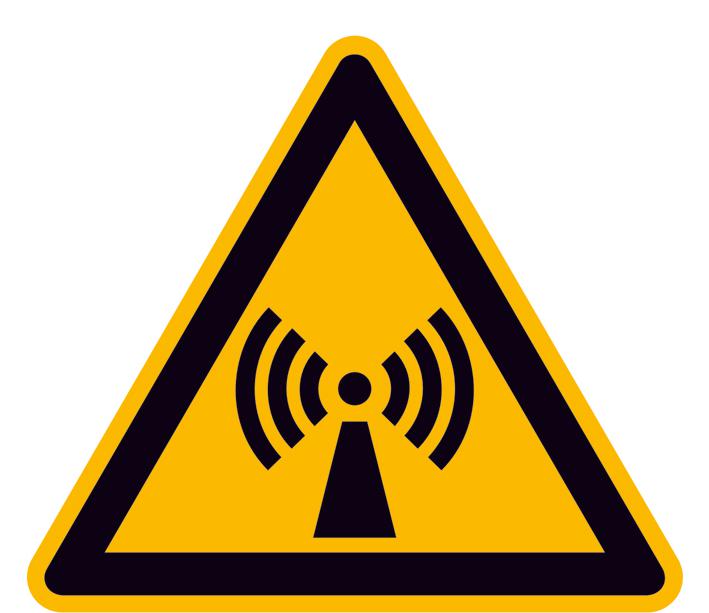 Panneau d'avertissement radiations non ionisantes, étiquette  ZOOM