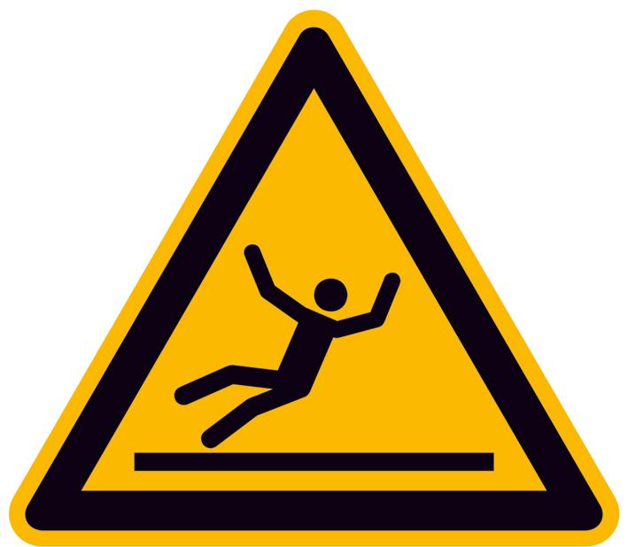 Panneau d'avertissement danger glissement, étiquette  ZOOM