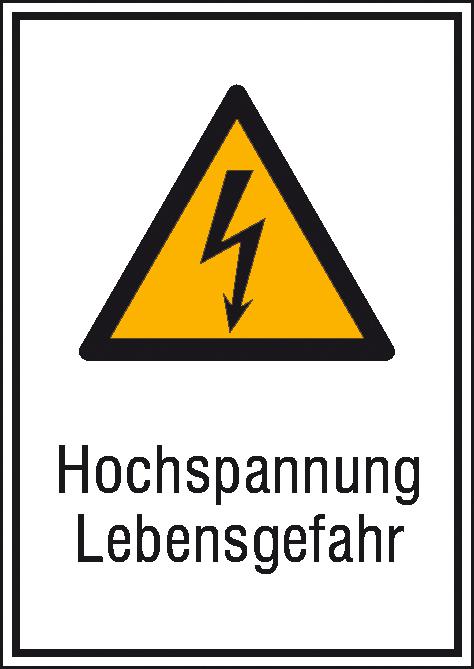 Panneau d'avertissement tension électrique, étiquette  ZOOM