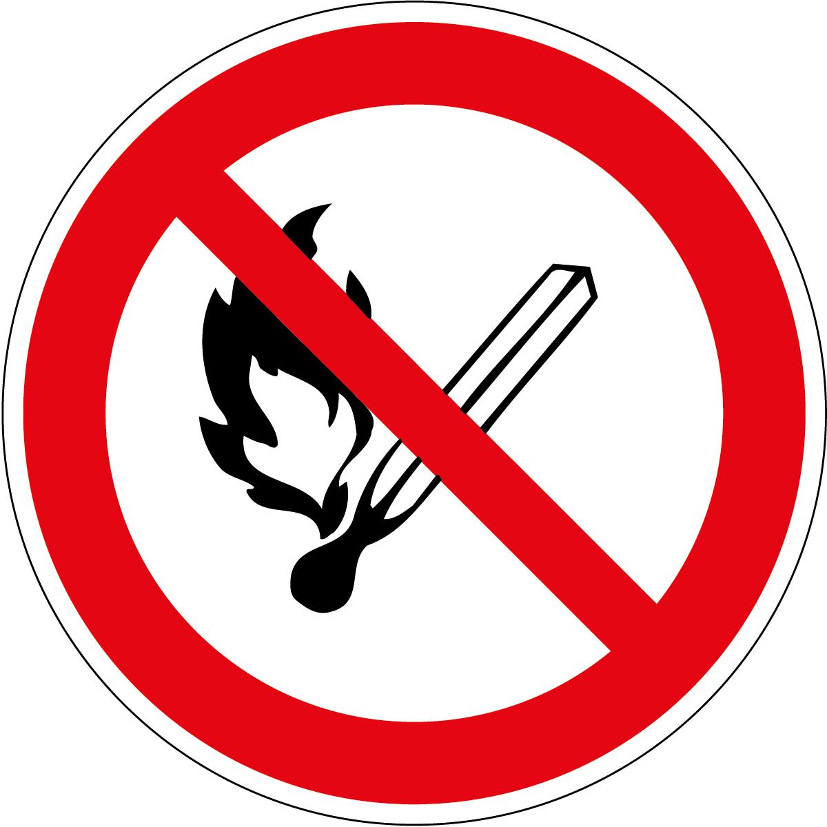 Panneau d'interdiction Feu, flamme nue interdits - Défense de fumer, étiquette, Standard  ZOOM