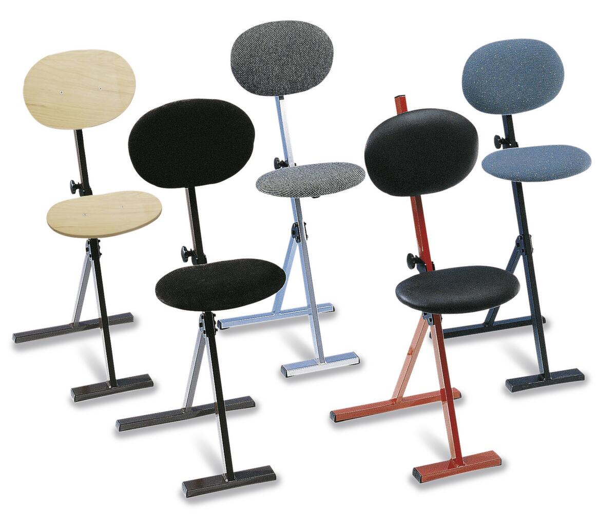 Kappes Siège assis-debout rabattable ErgoPlus® avec dossier, hauteur d’assise 550 - 900 mm, assise noir  ZOOM