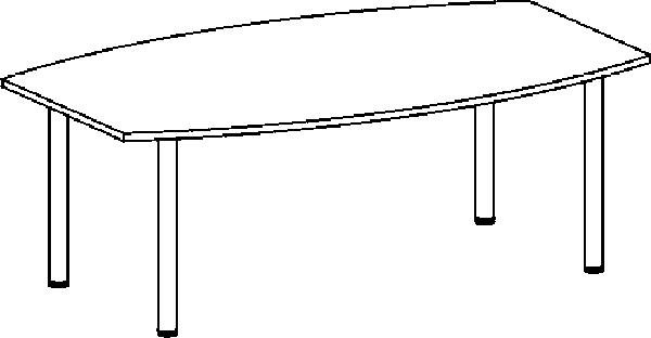 Gera Table de conférence Basis, largeur x profondeur 2000 x 800 mm, panneau érable  ZOOM
