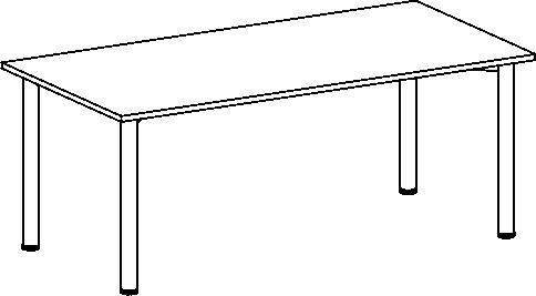 Gera Table de conférence Basis, largeur x profondeur 1800 x 800 mm, panneau hêtre  ZOOM